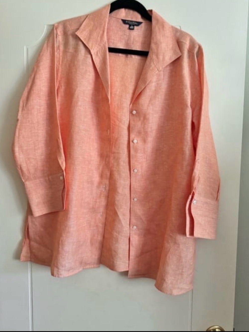 Brooks Brothers Coral Linen Button-Down Shirt